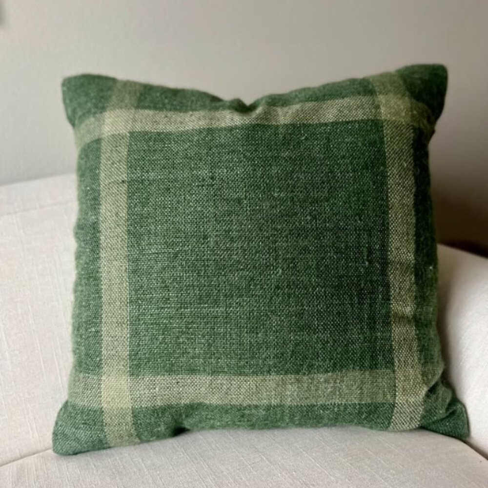 Threshold™ Oversized Woven Plaid Square Throw Pillow Green